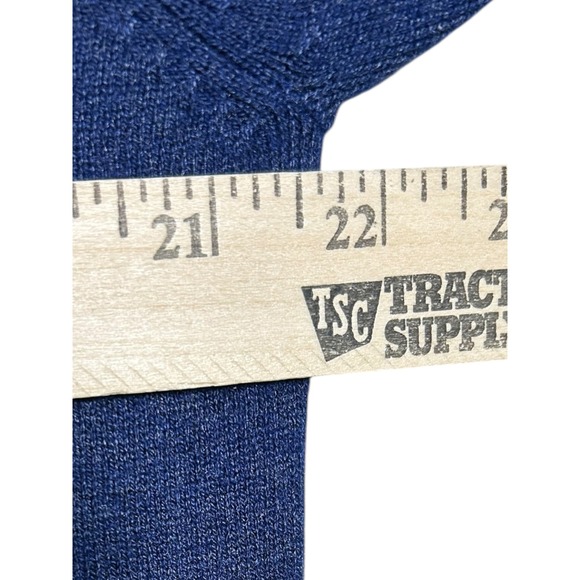 Qi New York NWOT Mens XL Blue Wool Cashmere V Neck Sweater Knit Pullover - Picture 6 of 7